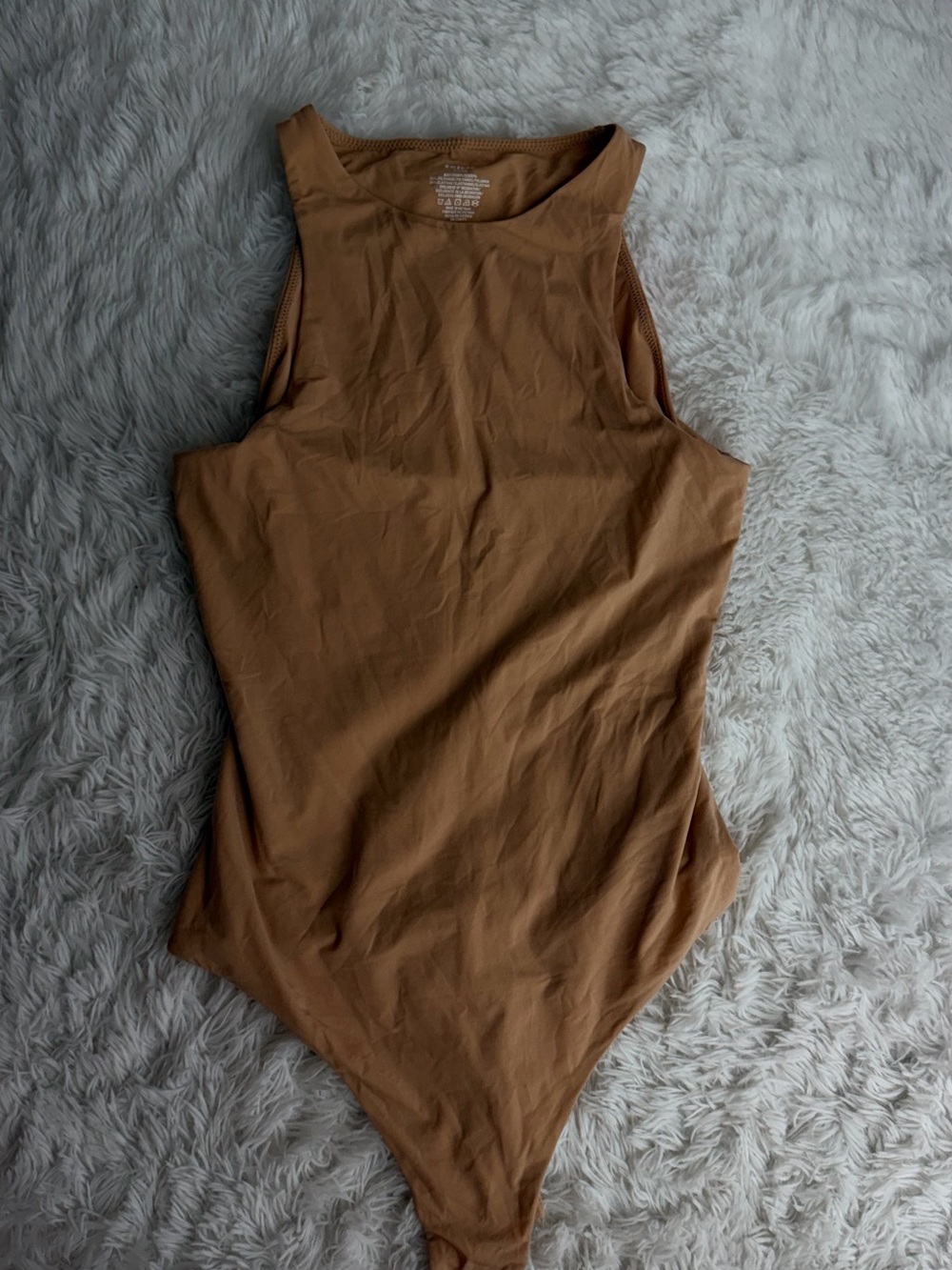 SKIMS Sleeveless High Neck Bodysuit in Camel Brown